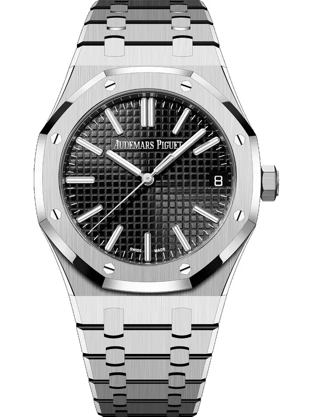 Manufacturer image of Audemars Piguet Royal Oak Selfwinding reference 15510ST.OO.1320ST.07, Steel, Black Grande Tapisserie dial, Steel, front view