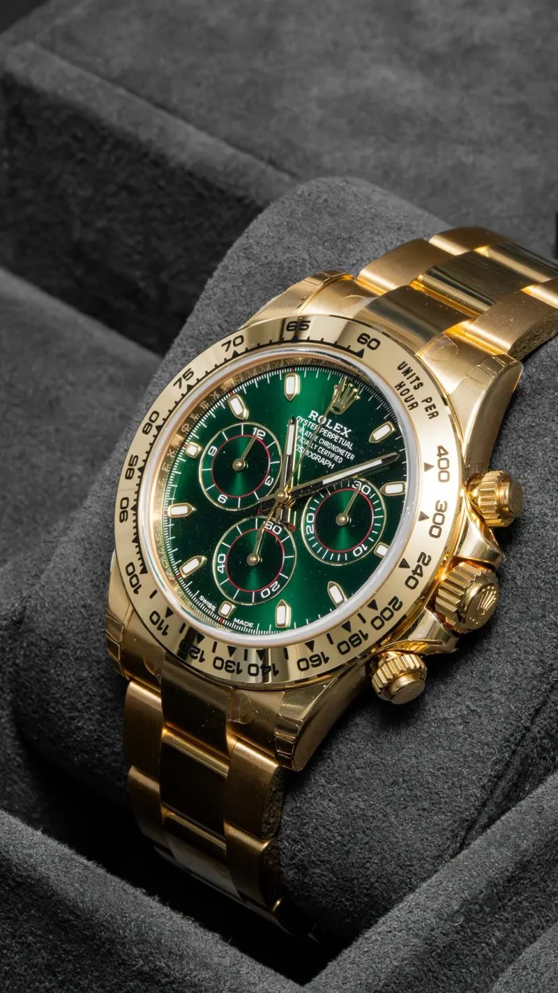Rolex Cosmograph Daytona Yellow Gold Green, Yellow gold, Green dial, Oyster bracelet