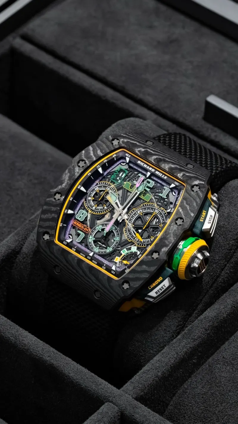 Richard Mille RM 65-01 McLaren Split-Seconds, Carbon TPT, McLaren edition, Automatic split-seconds