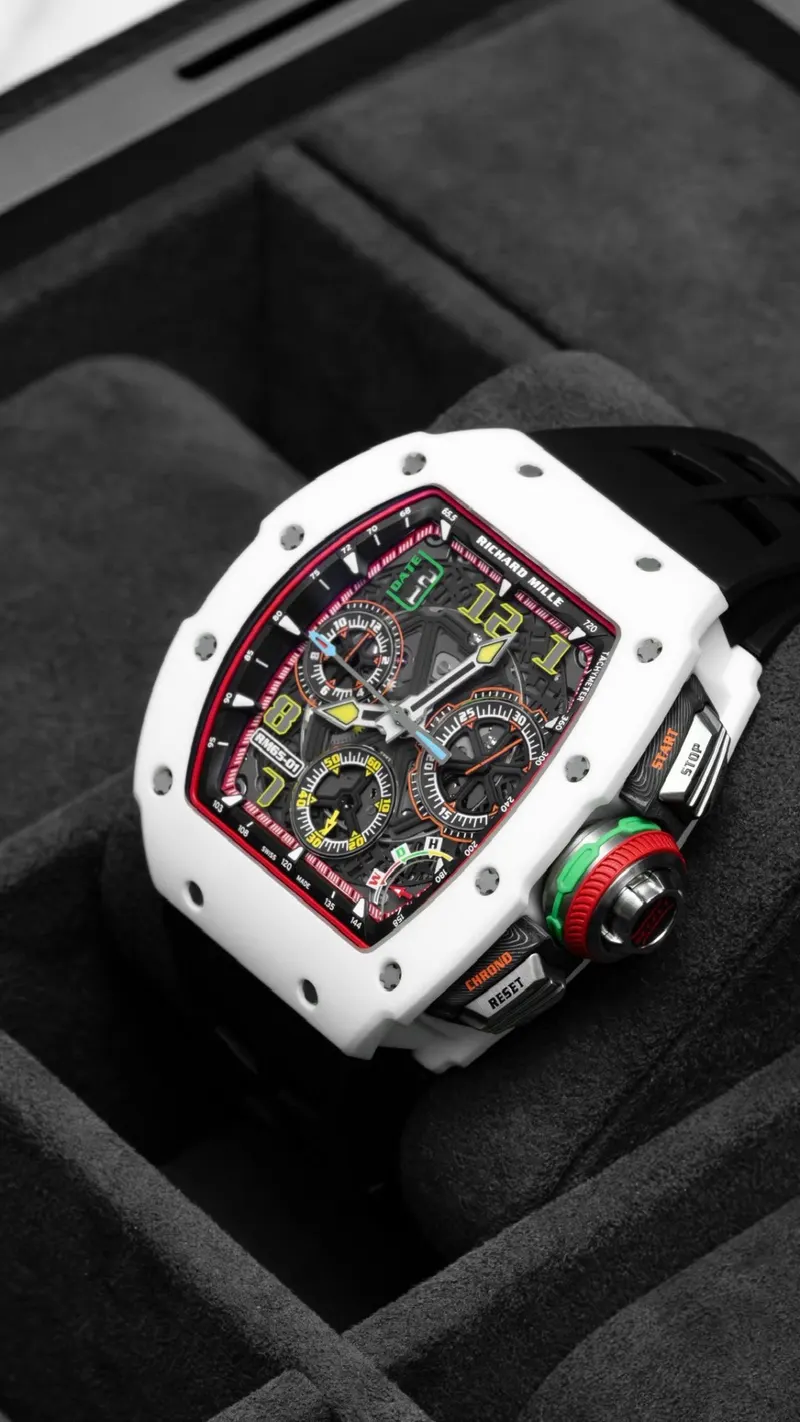Richard Mille RM 65-01 White Ceramic Split-Seconds, White ceramic, Automatic split-seconds chronograph