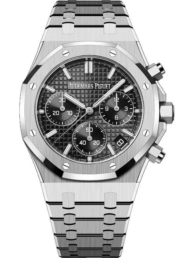 Manufacturer image of Audemars Piguet Royal Oak Selfwinding Chronograph reference 26240ST.OO.1320ST.02, Steel, Black Grande Tapisserie dial, Steel, front view