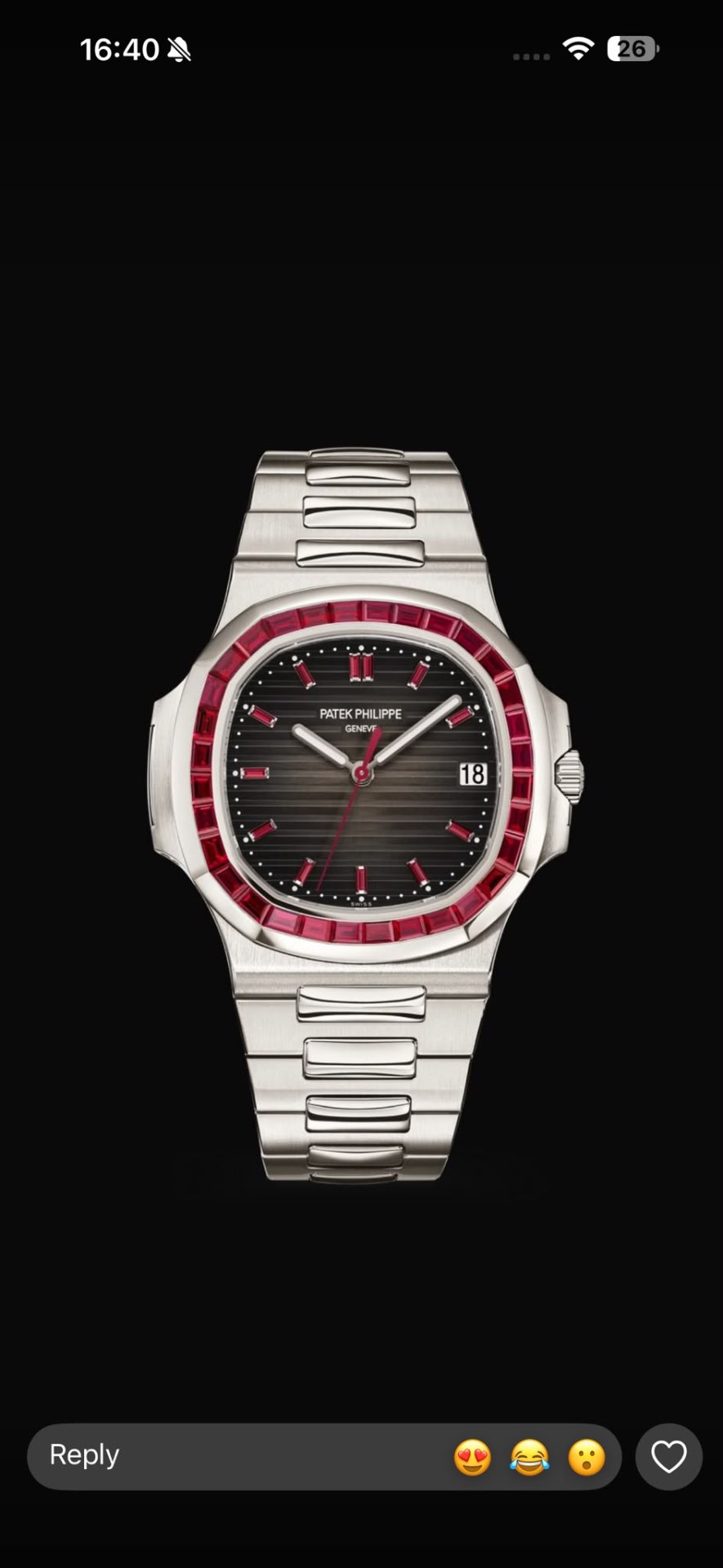 Nautilus Travel Time Chronograph 5990/1400G — White gold · Baguette-diamond case and bracelet · Travel Time — Patek Philippe