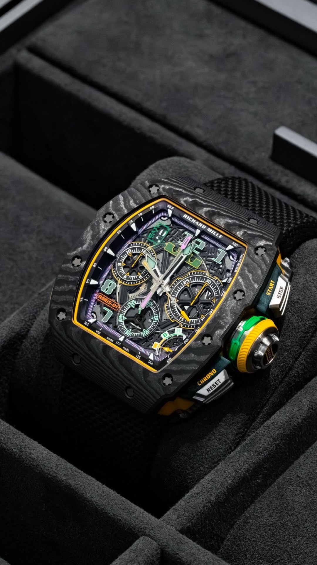 RM 65-01 McLaren Split-Seconds — Carbon TPT · McLaren edition · Automatic split-seconds — Richard Mille