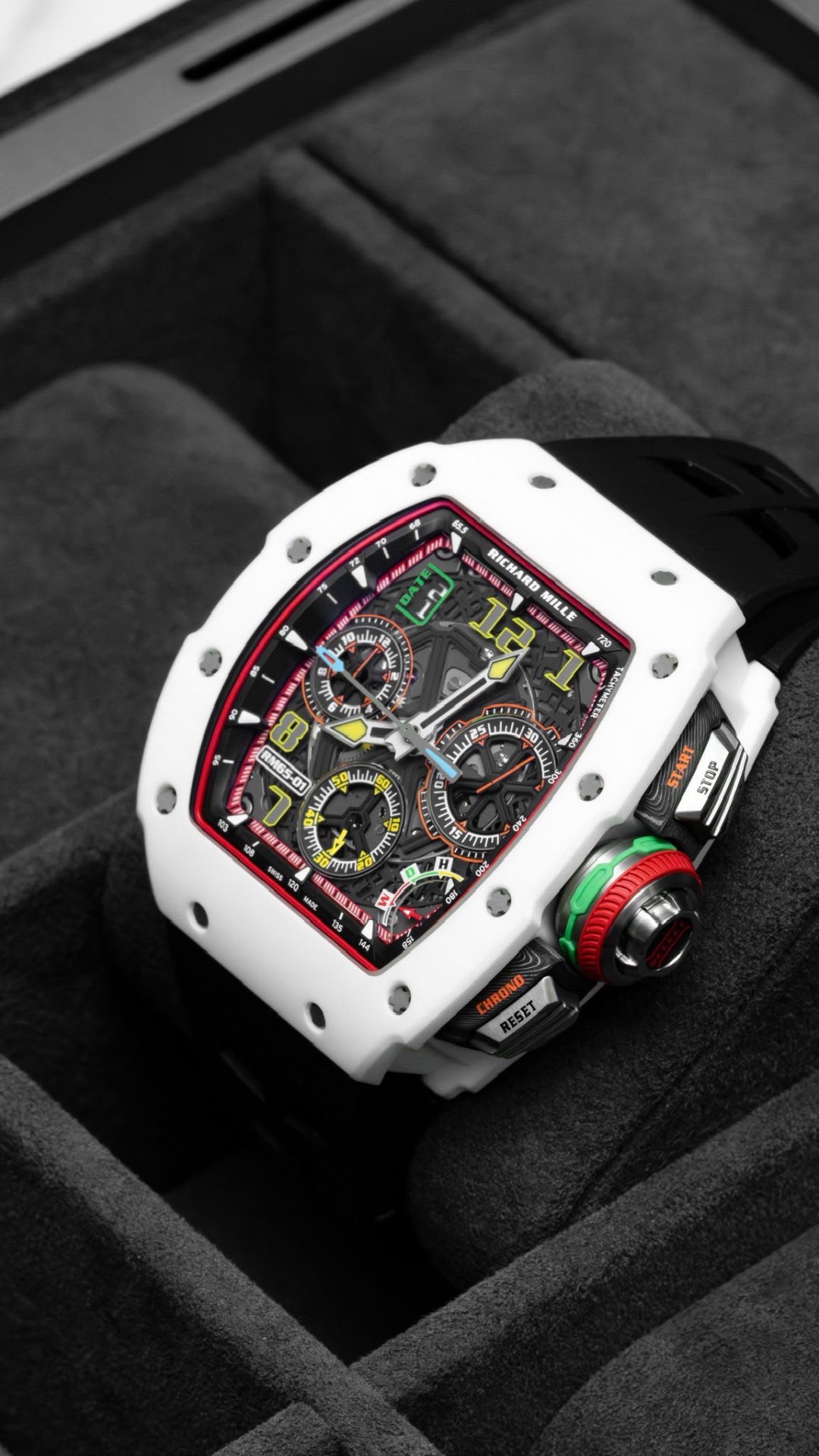 RM 65-01 White Ceramic Split-Seconds — White ceramic · Automatic split-seconds chronograph — Richard Mille
